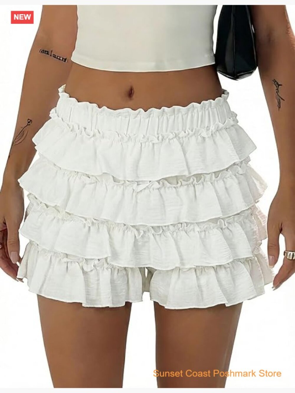 Ruffle Bloomer Shorts Women Y2K Puffy Mini Skort